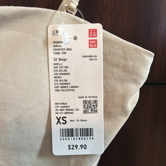 Uniqlo Women AIRism cropped bra tube top - Picture 2 of 5